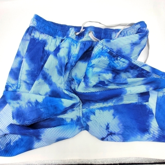 Onia "Charles 7" Ocean Blue Tie Dye Stripe printed swim shorts Size S - Picture 10 of 11